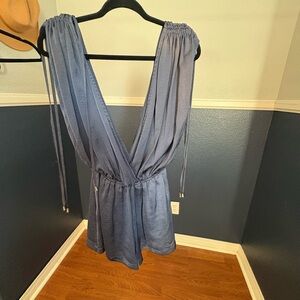 Fate Navy Blue Gathered Dress